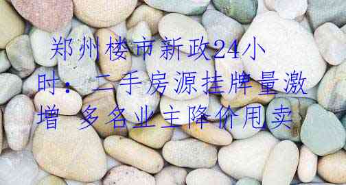郑州楼市新政24小时:二手房源挂牌量激增 多名业主降价甩卖