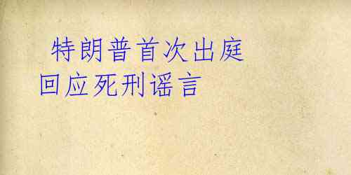  特朗普首次出庭 回应死刑谣言 