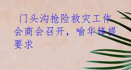  门头沟抢险救灾工作会商会召开，喻华锋提要求