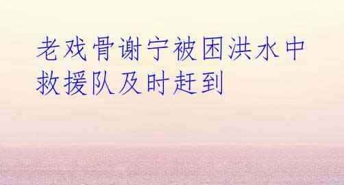  老戏骨谢宁被困洪水中 救援队及时赶到