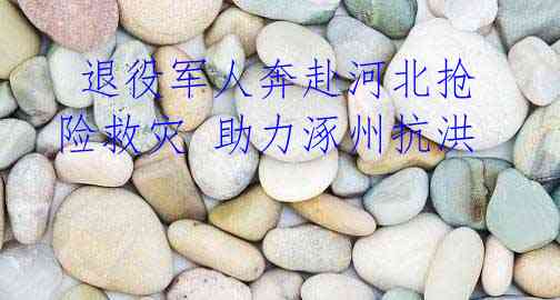 退役军人奔赴河北抢险救灾 助力涿州抗洪
