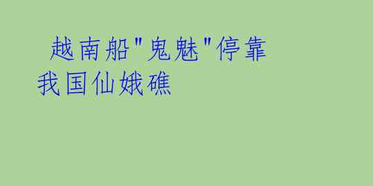 越南船"鬼魅"停靠我国仙娥礁