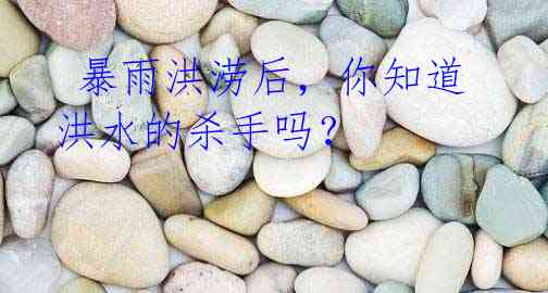 暴雨洪涝后,你知道洪水的杀手吗?