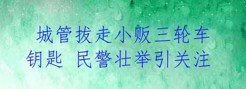城管拔走小贩三轮车钥匙 民警壮举引关注