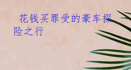 花钱买罪受的豪车探险之行