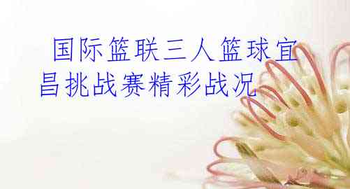 国际篮联三人篮球宜昌挑战赛精彩战况
