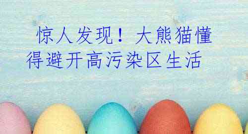 惊人发现!大熊猫懂得避开高污染区生活