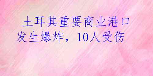 土耳其重要商业港口发生爆炸,10人受伤