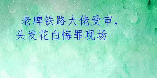 老牌铁路大佬受审,头发花白悔罪现场