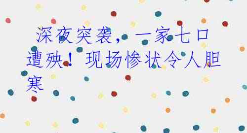 深夜突袭,一家七口遭殃!现场惨状令人胆寒