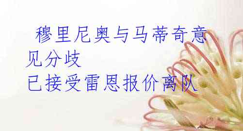 穆里尼奥与马蒂奇意见分歧 已接受雷恩报价离队
