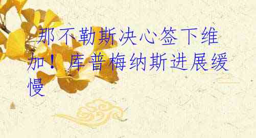  那不勒斯决心签下维加！库普梅纳斯进展缓慢