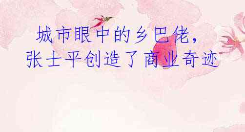 城市眼中的乡巴佬,张士平创造了商业奇迹