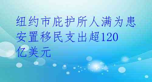 纽约市庇护所人满为患 安置移民支出超120亿美元