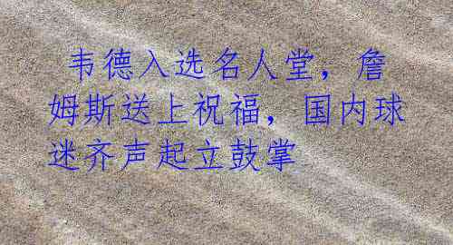韦德入选名人堂,詹姆斯送上祝福,国内球迷齐声起立鼓掌