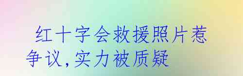  红十字会救援照片惹争议,实力被质疑 