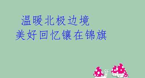 温暖北极边境 美好回忆镶在锦旗