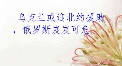 乌克兰或迎北约援助,俄罗斯岌岌可危