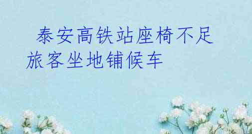  泰安高铁站座椅不足 旅客坐地铺候车