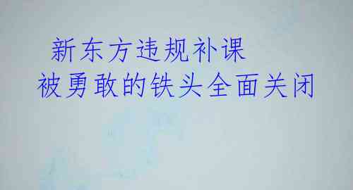  新东方违规补课 被勇敢的铁头全面关闭