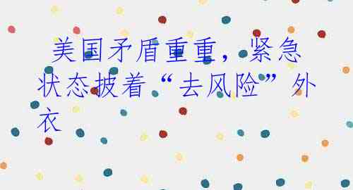 美国矛盾重重,紧急状态披着“去风险”外衣