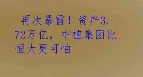 再次暴雷!资产3.72万亿,中植集团比恒大更可怕