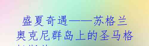 盛夏奇遇——苏格兰奥克尼群岛上的圣马格努斯节