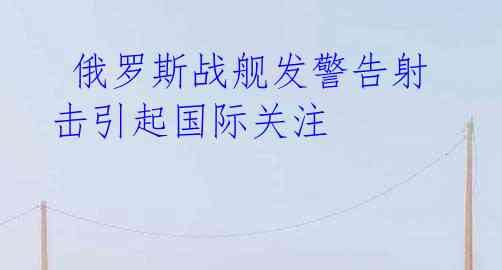 俄罗斯战舰发警告射击引起国际关注