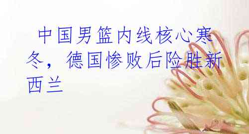中国男篮内线核心寒冬,德国惨败后险胜新西兰