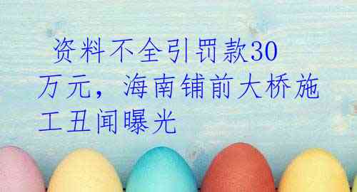 资料不全引罚款30万元,海南铺前大桥施工丑闻曝光