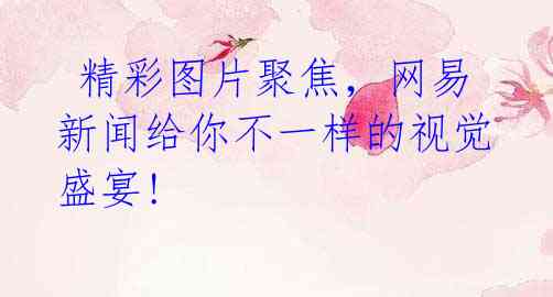 精彩图片聚焦,网易新闻给你不一样的视觉盛宴!