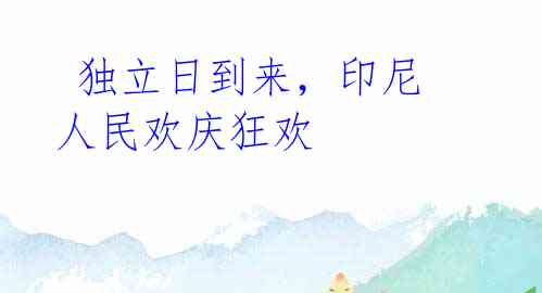  独立日到来，印尼人民欢庆狂欢