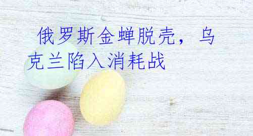 俄罗斯金蝉脱壳,乌克兰陷入消耗战