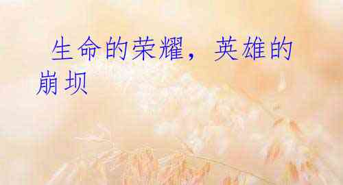 生命的荣耀,英雄的崩坝