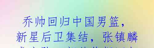  乔帅回归中国男篮，新星后卫集结，张镇麟求离队，郭艾伦拒回归！