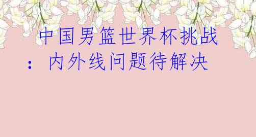  中国男篮世界杯挑战：内外线问题待解决