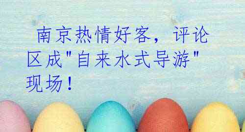  南京热情好客，评论区成"自来水式导游"现场！