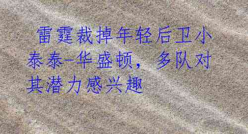 雷霆裁掉年轻后卫小泰泰-华盛顿,多队对其潜力感兴趣