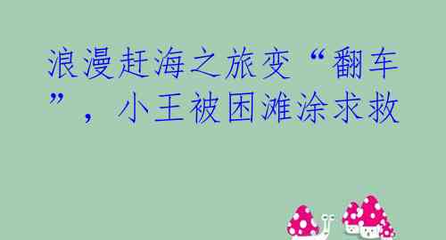 浪漫赶海之旅变“翻车”,小王被困滩涂求救
