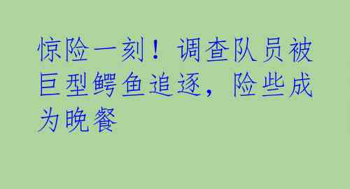 惊险一刻！调查队员被巨型鳄鱼追逐，险些成为晚餐 