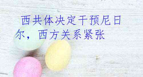 西共体决定干预尼日尔,西方关系紧张
