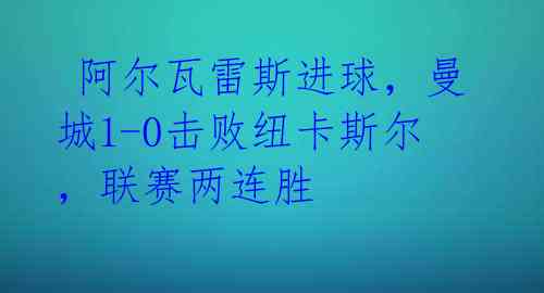 阿尔瓦雷斯进球,曼城1-0击败纽卡斯尔,联赛两连胜