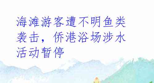 海滩游客遭不明鱼类袭击，侨港浴场涉水活动暂停 