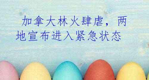 加拿大林火肆虐,两地宣布进入紧急状态