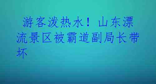游客泼热水!山东漂流景区被霸道副局长带坏