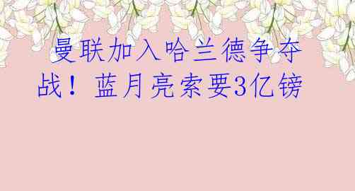曼联加入哈兰德争夺战!蓝月亮索要3亿镑