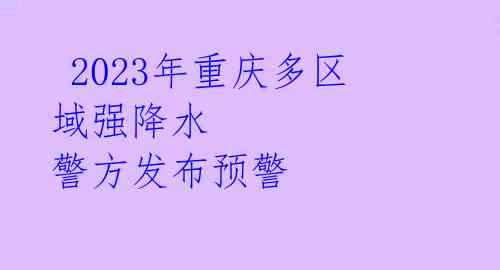 2023年重庆多区域强降水 警方发布预警