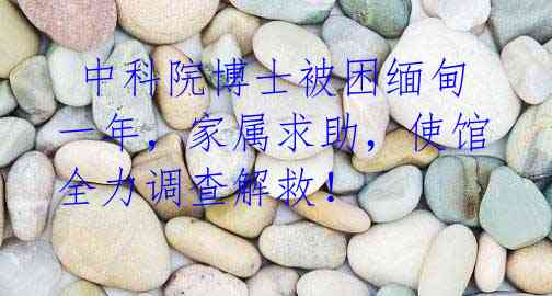 中科院博士被困缅甸一年,家属求助,使馆全力调查解救!
