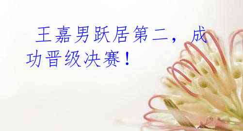 王嘉男跃居第二,成功晋级决赛!