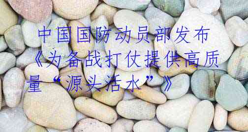 中国国防动员部发布《为备战打仗提供高质量“源头活水”》